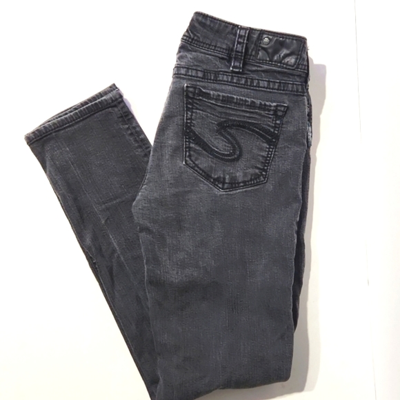 Silver Jeans Co. Suki Mid Skinny Distressed Black Women's Size W30/L31 - Picture 1 of 11